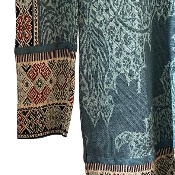 Peruvian Connection Baby Alpaca Silk Blend Longline Knit Cardigan Size S - Picture 3 of 11